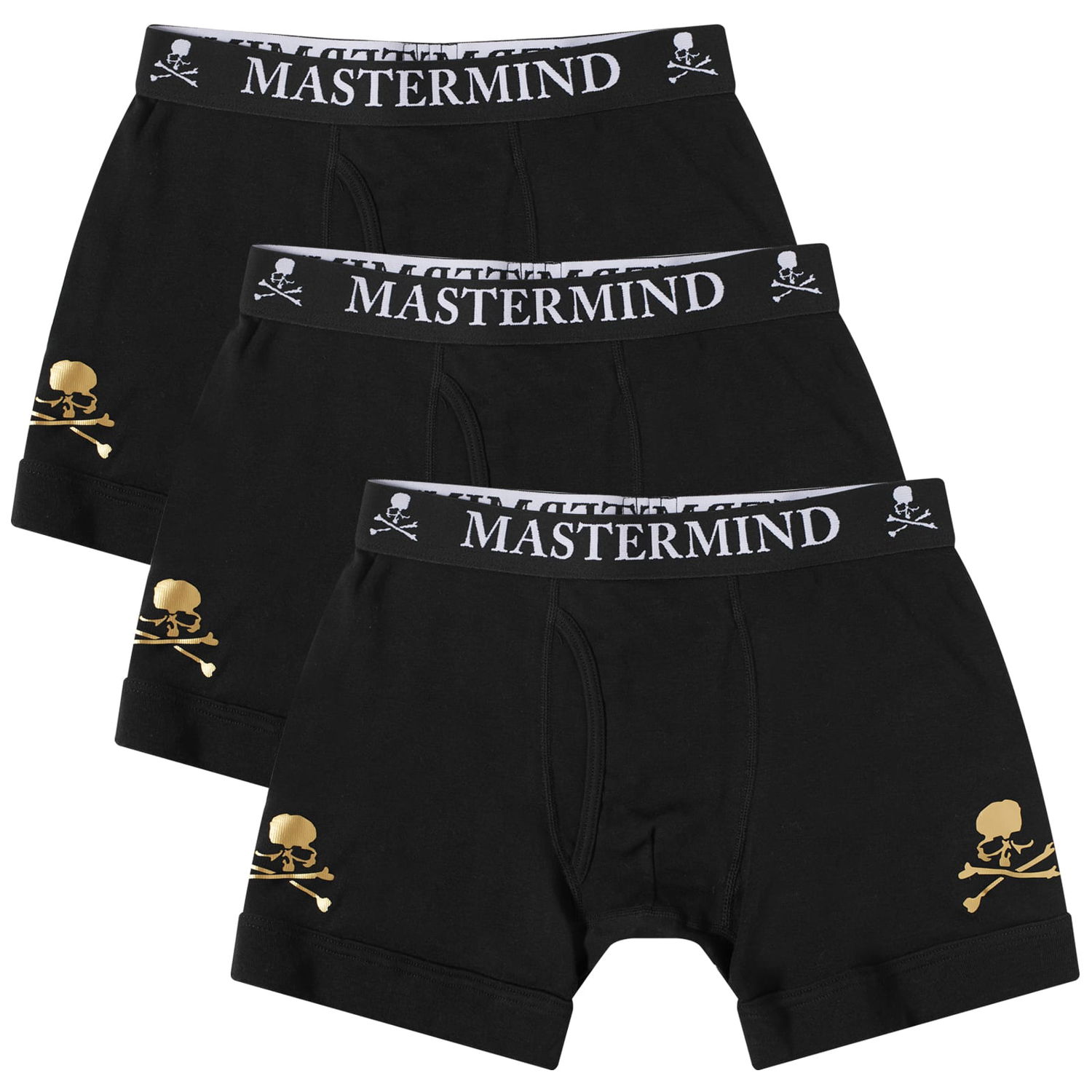 Boxerky Mastermind WORLD Skull Boxer Shorts - 3-Pack Čierna | MW23S10-TR002-BLK, 0