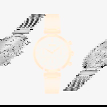 Hodinky BOSS Flawless Chronograph Day-Date Mesh Band Wrist Watch Metalická | 1502553, 1