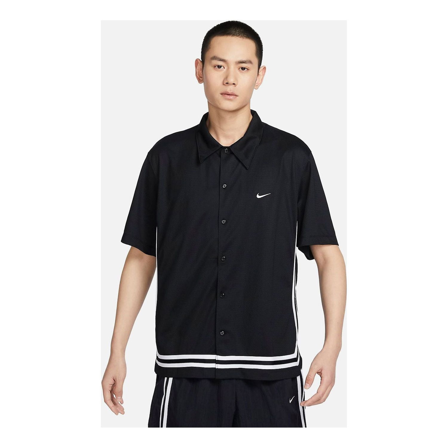 Košeľa Nike Men's Breathable Button-Down Basketball Shirt Čierna | FN2876-010, 0