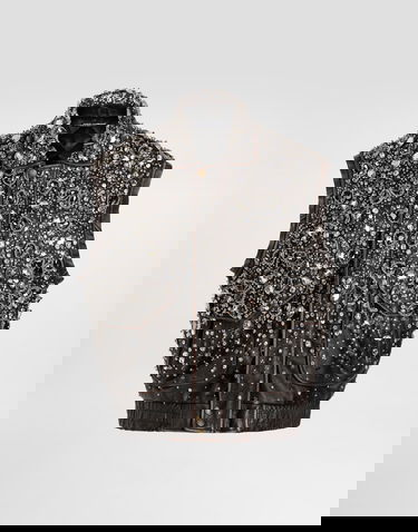 Vesta Dolce & Gabbana Dolce & Gabbana Vintage Leather Crystal-Embellished Vest Čierna | F7BD4ZGDDGAS8400, 0