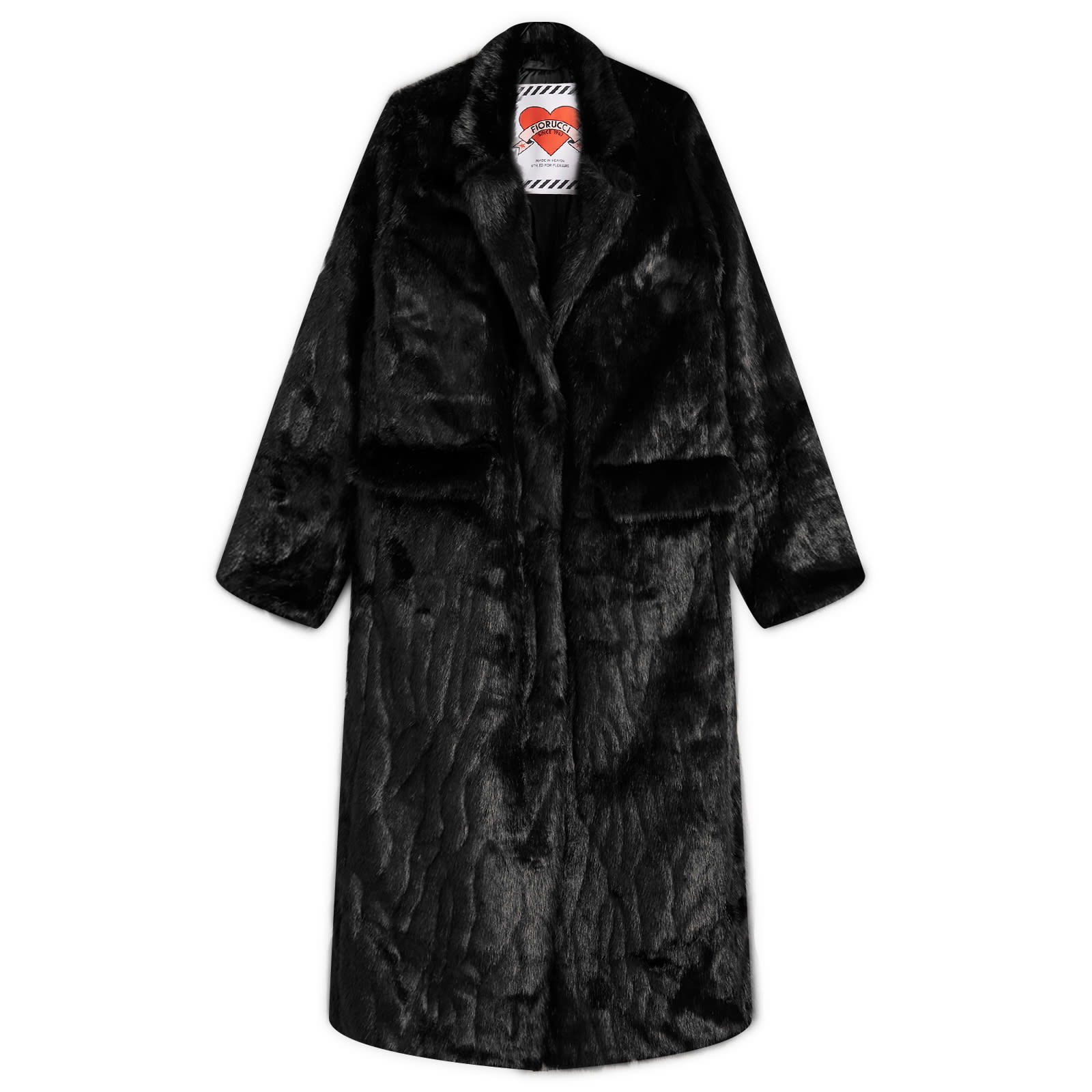 Faux Fur Coat Black Medium