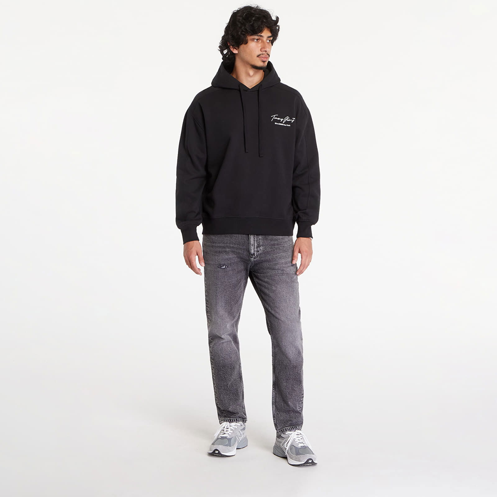 Relaxed Washed Dna Hoodie Black