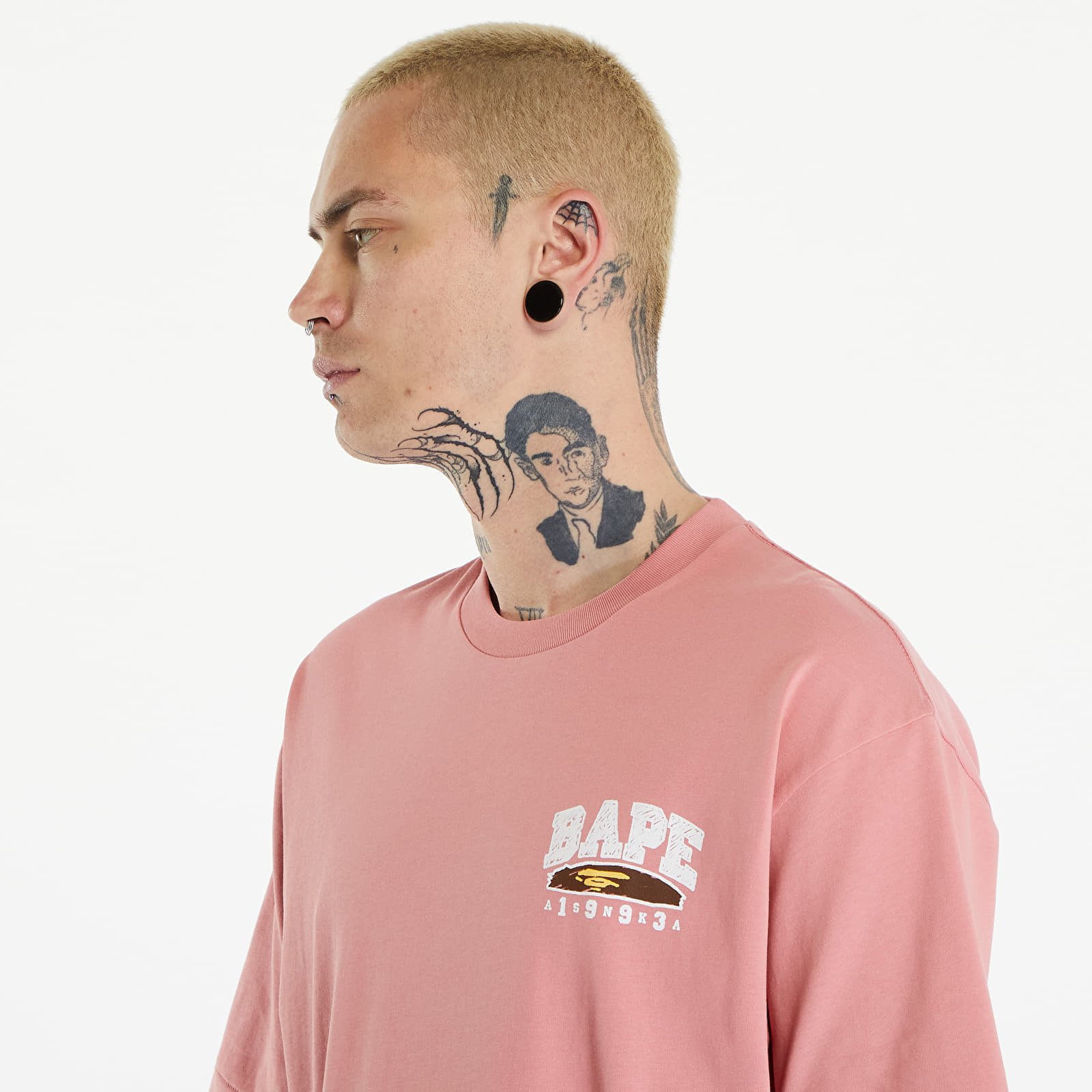 A BATHING APE Hand Draw Bape Relaxed Fit Tee Pink