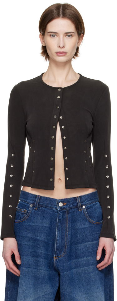 Sveter Eckhaus Latta Eckhaus Latta Nailed Snap-Button Cardigan Čierna | 1209-EL-PS25-A -, 0