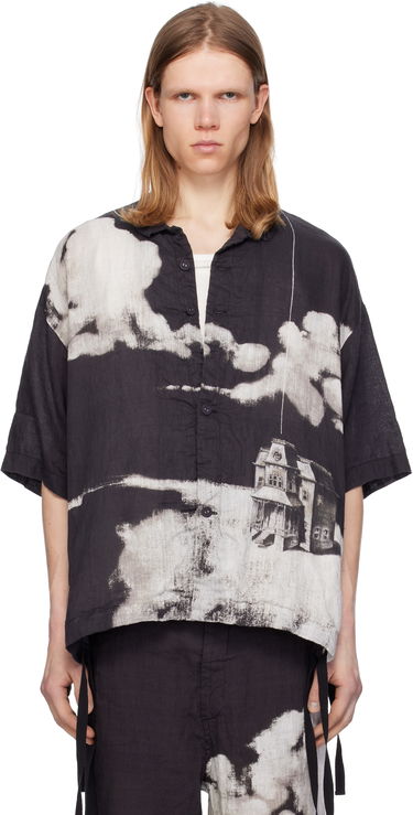 Košeľa UNDERCOVER Undercover Printed Linen Shirt Čierna | UC1E4401-1, 0