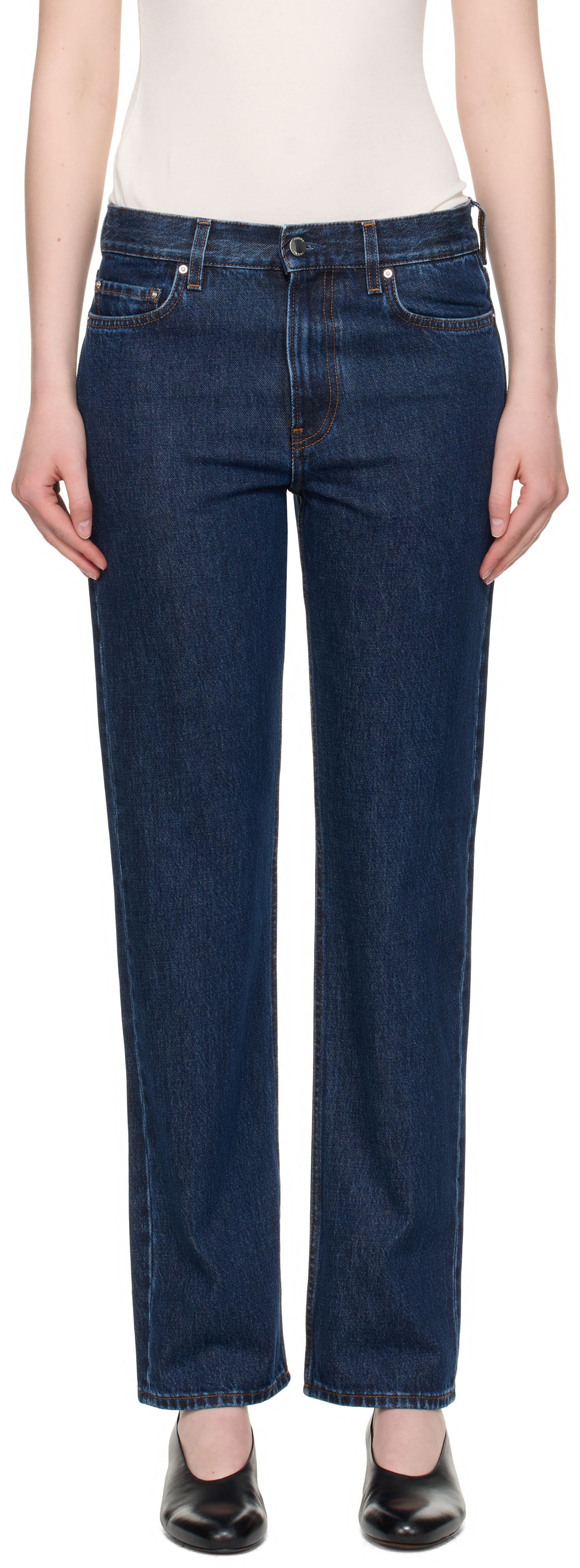 Džínsy TOTEME TOTEME Low Straight Jeans Modrá | 252-WRB0270-FB0045, 0
