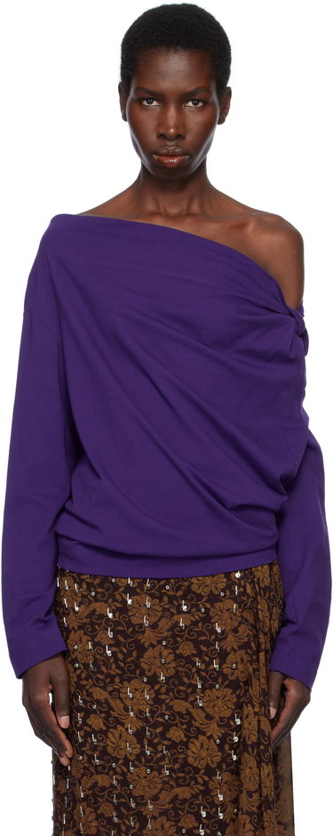 Sveter Dries Van Noten Dries Van Noten Off-Shoulder Top Fialová | 251-011142-1603, 0