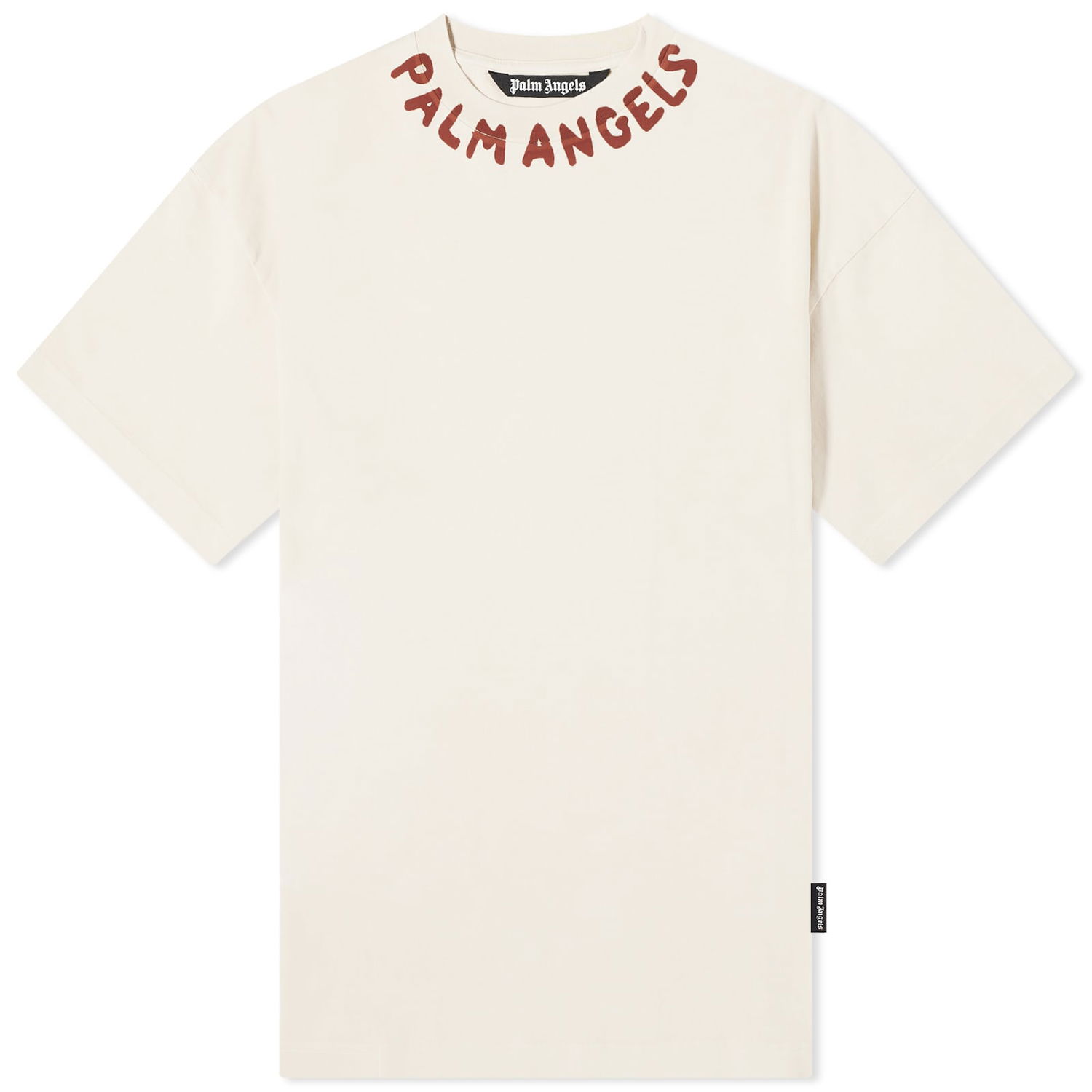 Tričko Palm Angels Palm Angels Neck Logo T-Shirt Béžová | PMAA072S24JER0020325, 0
