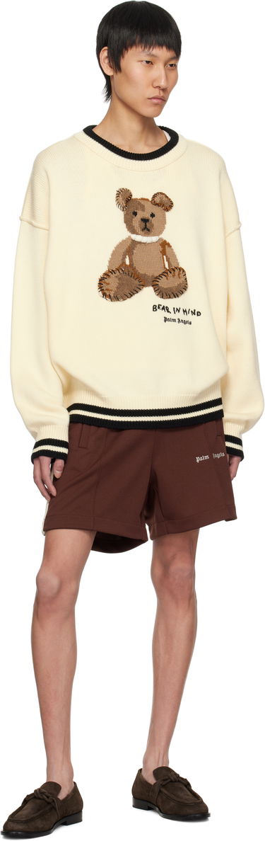 Sveter Palm Angels Palm Angels 'Bear in Mind' Knit Sweater Béžová | PMHE007S25KNI0010360, 3