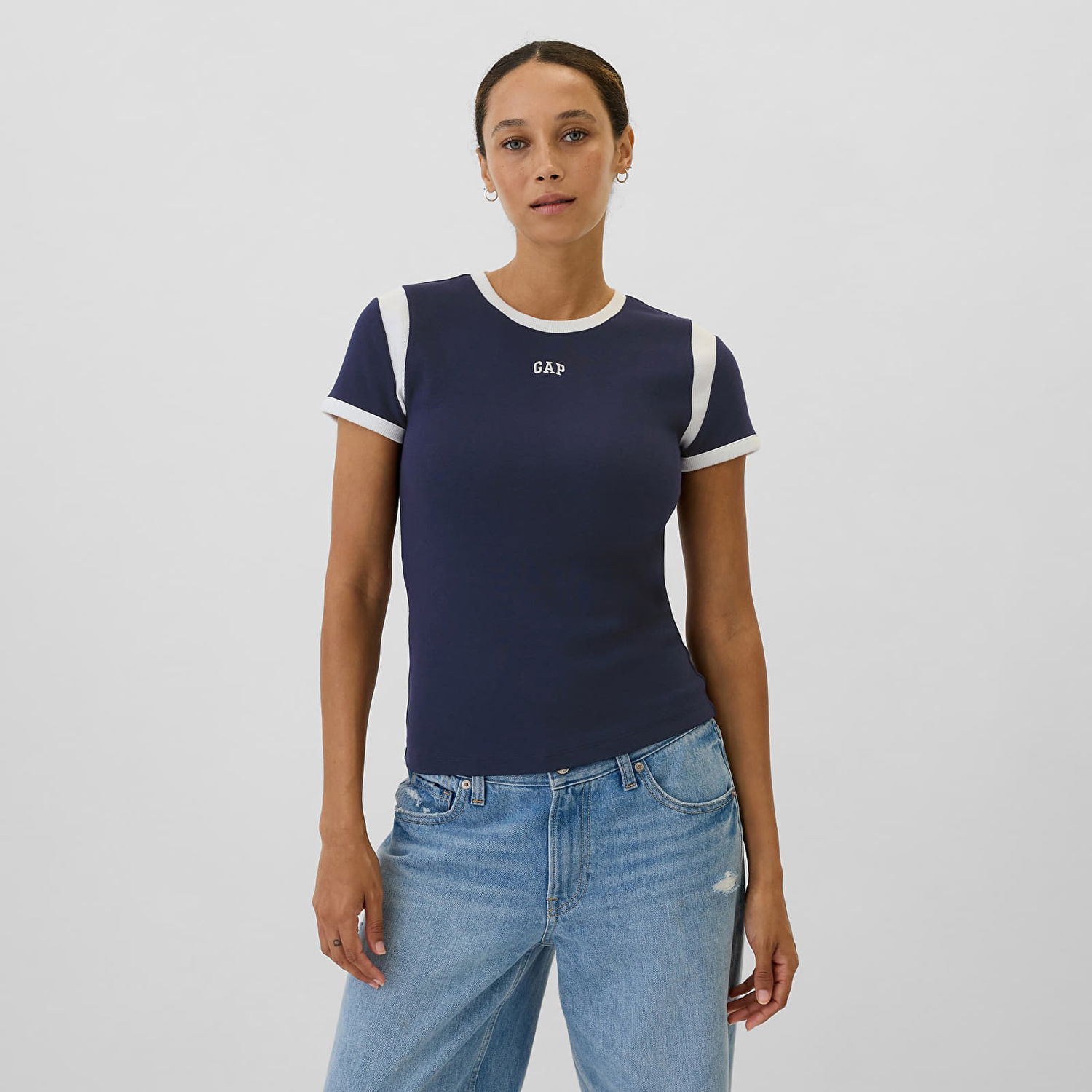 Tričko GAP T-shirt Shortsleeve Logo Tee Navy Uniform S Čierna | 534391-00, 0