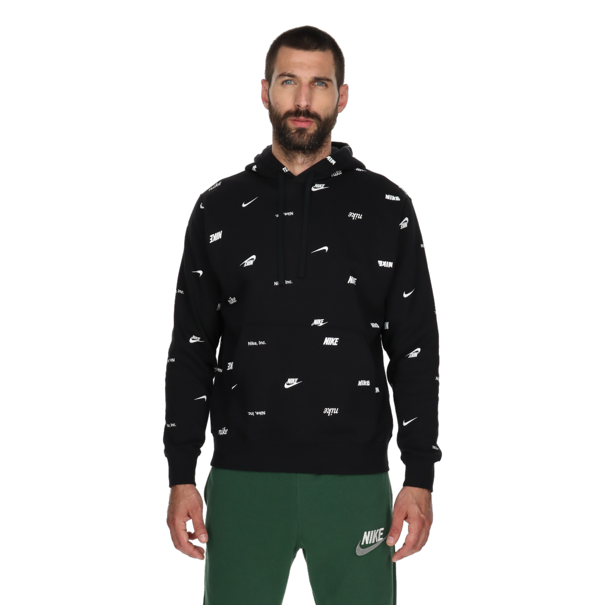 Mikina Nike M NK CLUB+ BB PO AOP HOODIE Čierna | FB7434-010, 0