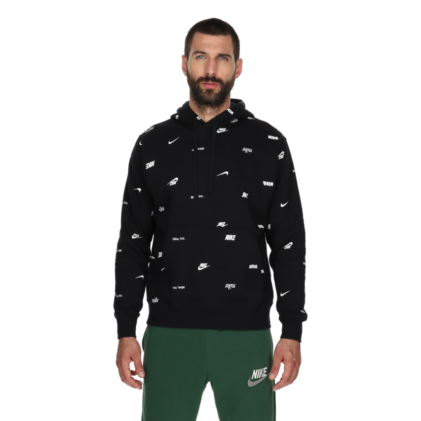 Mikina Nike M NK CLUB+ BB PO AOP HOODIE Čierna | FB7434-010
