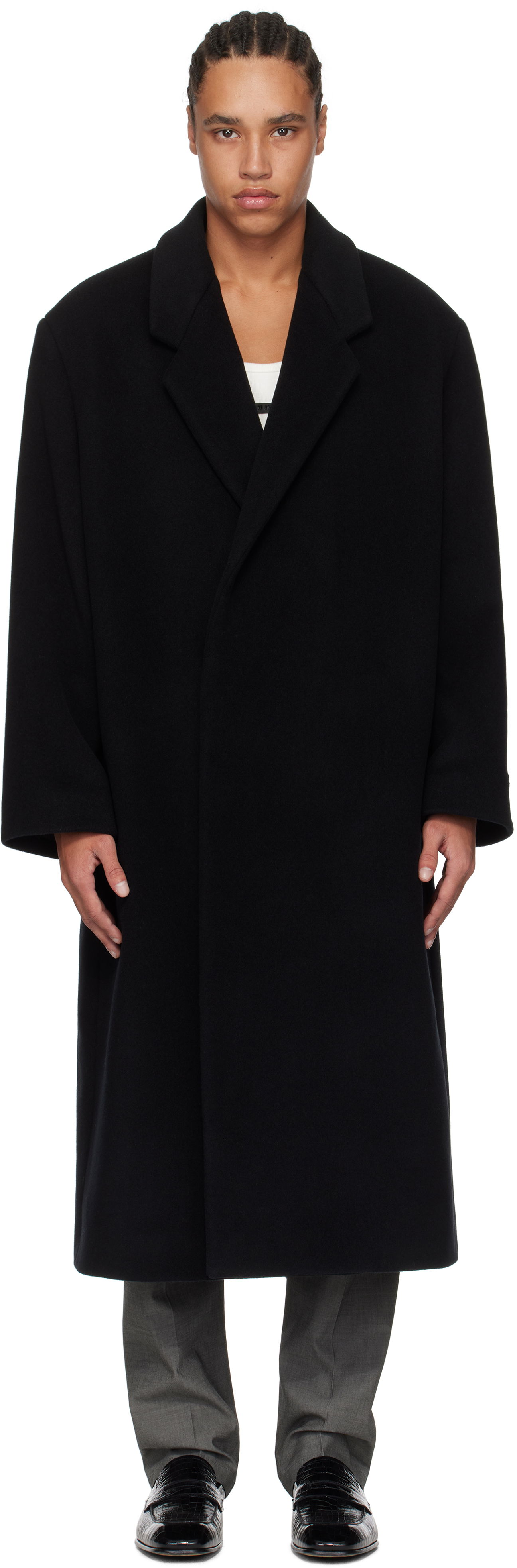 Kabáty Fear of God Fear of God Melton Wool Coat Čierna | FGE230-321MEL, 0