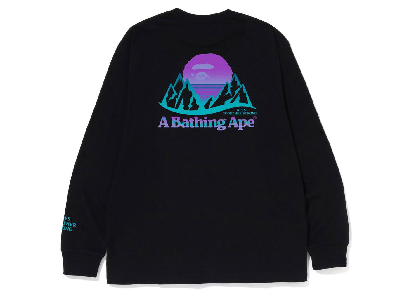 Tričko BAPE Mountain L/S Tee Čierna | 1I80-111-015, 0