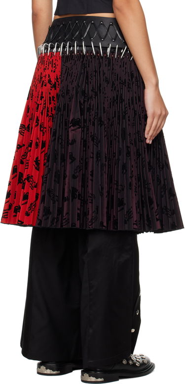 Sukňa Chopova Lowena Chopova Lowena Laser Print Pleated Midi Skirt Červená | 3157, 2