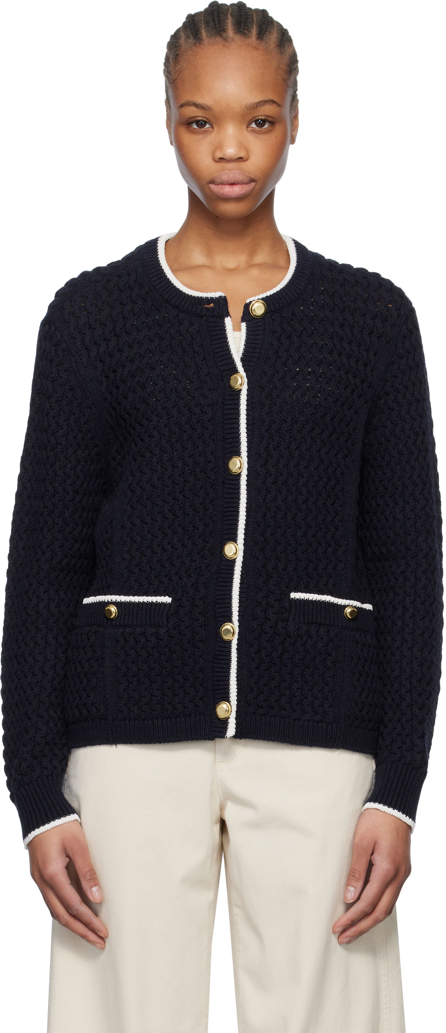 Sveter rag & bone Rag & Bone Daria Knit Cardigan Navy | WAS24P045SD45, 0