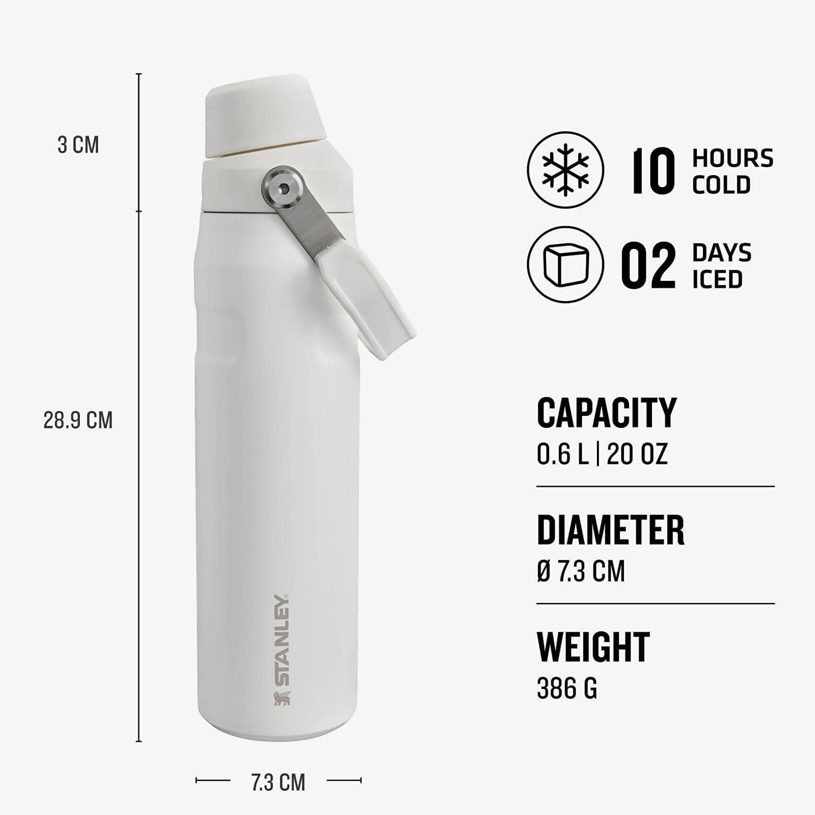 The Aerolight™ IceFlow™ Water Bottle Fast Flow 600 ml Frost Universal