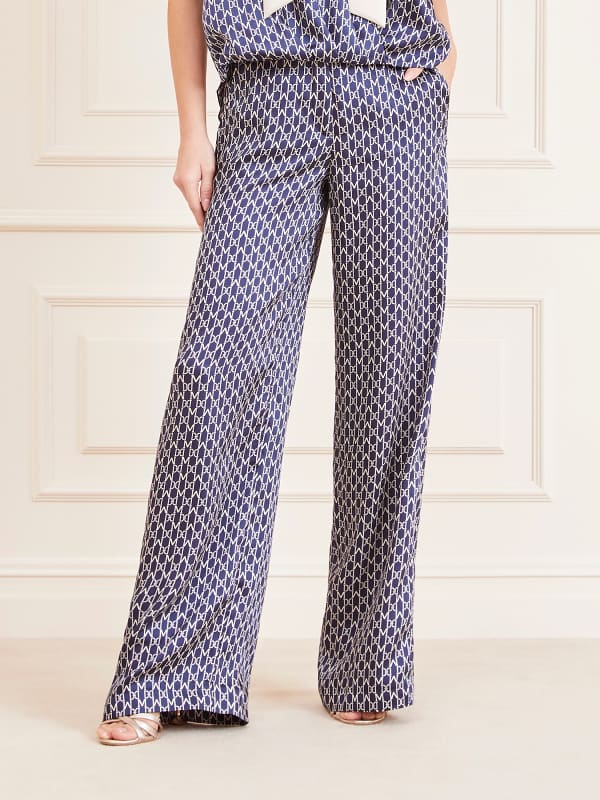 Nohavice a džínsy GUESS Marciano Marciano Logo Print Pants Fialová | 4GGB079859Z, 0