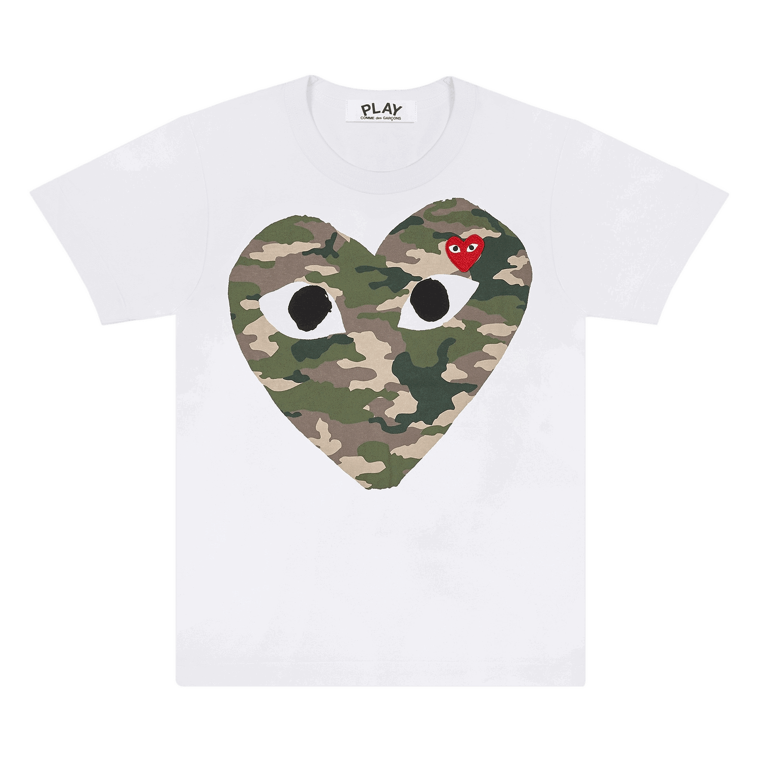Tričko Comme des Garçons PLAY Camouflage Heart T-Shirt Biela | AZ T242 051 1, 0