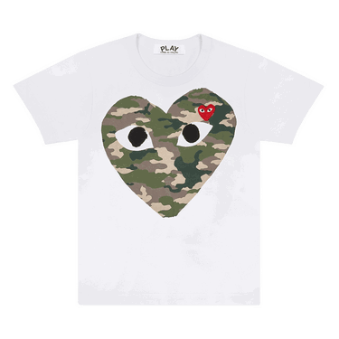 Tričko Comme des Garçons PLAY Camouflage Heart T-Shirt Biela | AZ T242 051 1, 0