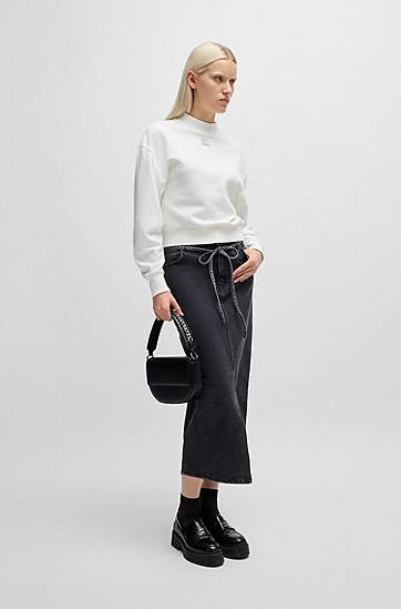 Sveter BOSS Relaxed Fit Cotton Sweatshirt Biela | 50525753, 1