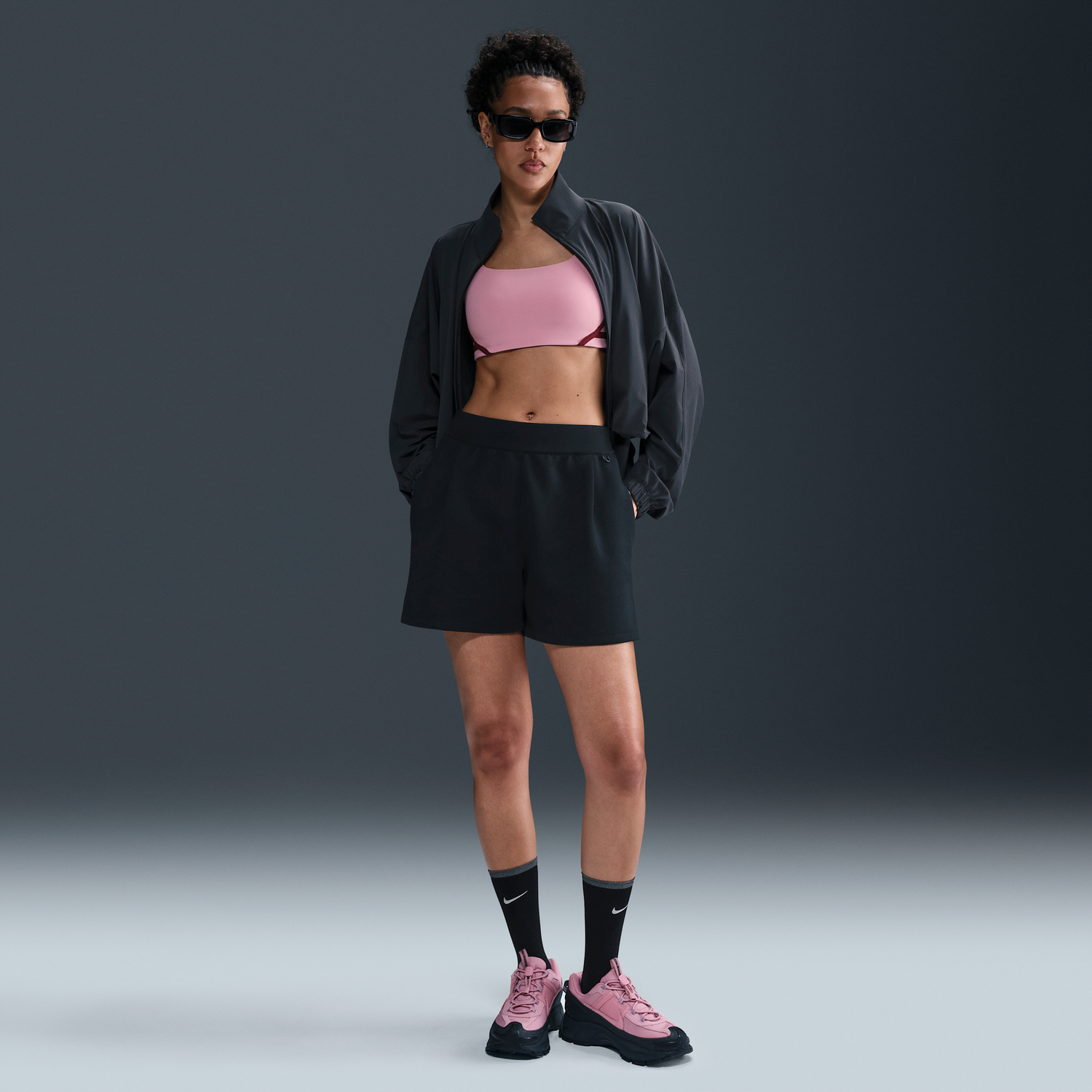 Vetrovka Nike 24.7 Impossibly Soft Dri-FIT Mid-Rise Loose Shorts Šedá | HQ8179-010, 0