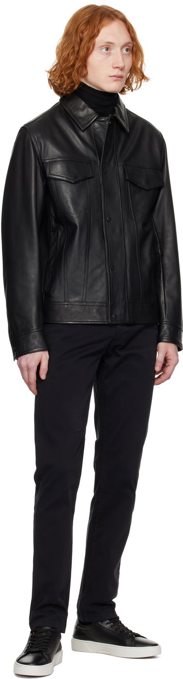 Bunda BOSS BOSS Sheepskin Leather Jacket Čierna | 50530256, 3