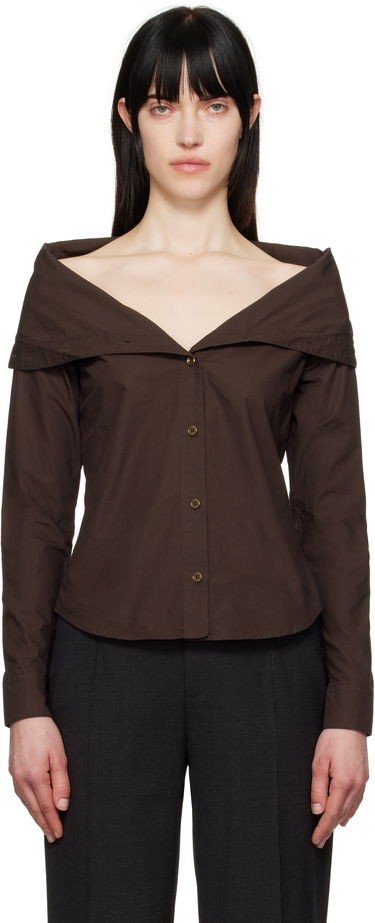 Košeľa OUR LEGACY OUR LEGACY Kaonashi Off Shoulder Shirt Hnedá | W2252KH, 0