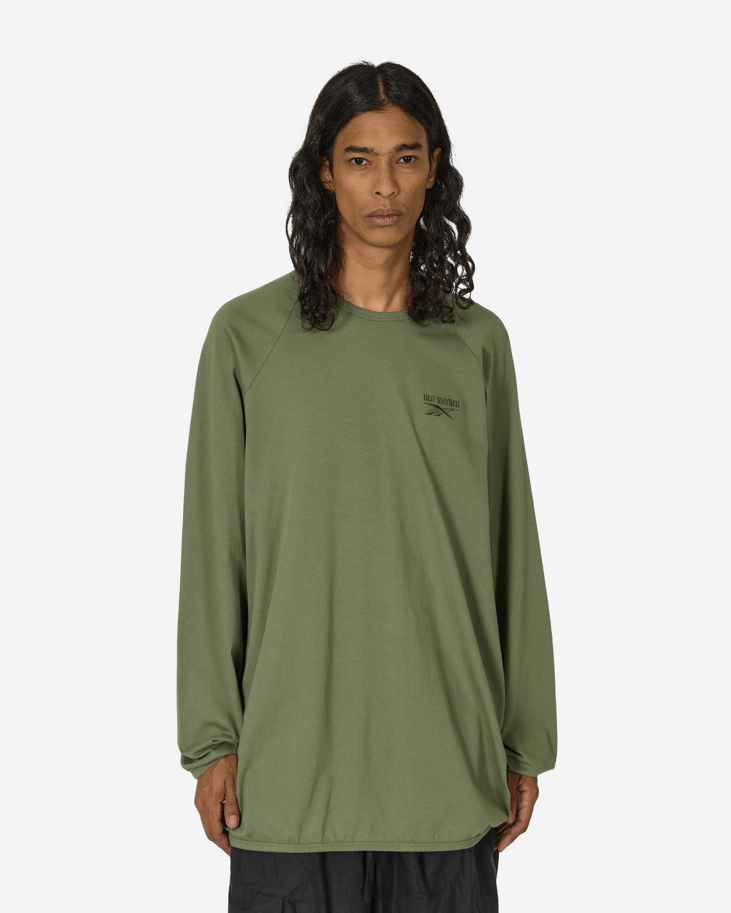 Tričko Reebok Hed Mayner Oversized Raglan Longsleeve T-Shirt Army Green Zelené | RMAA00BC99JER0015500, 0