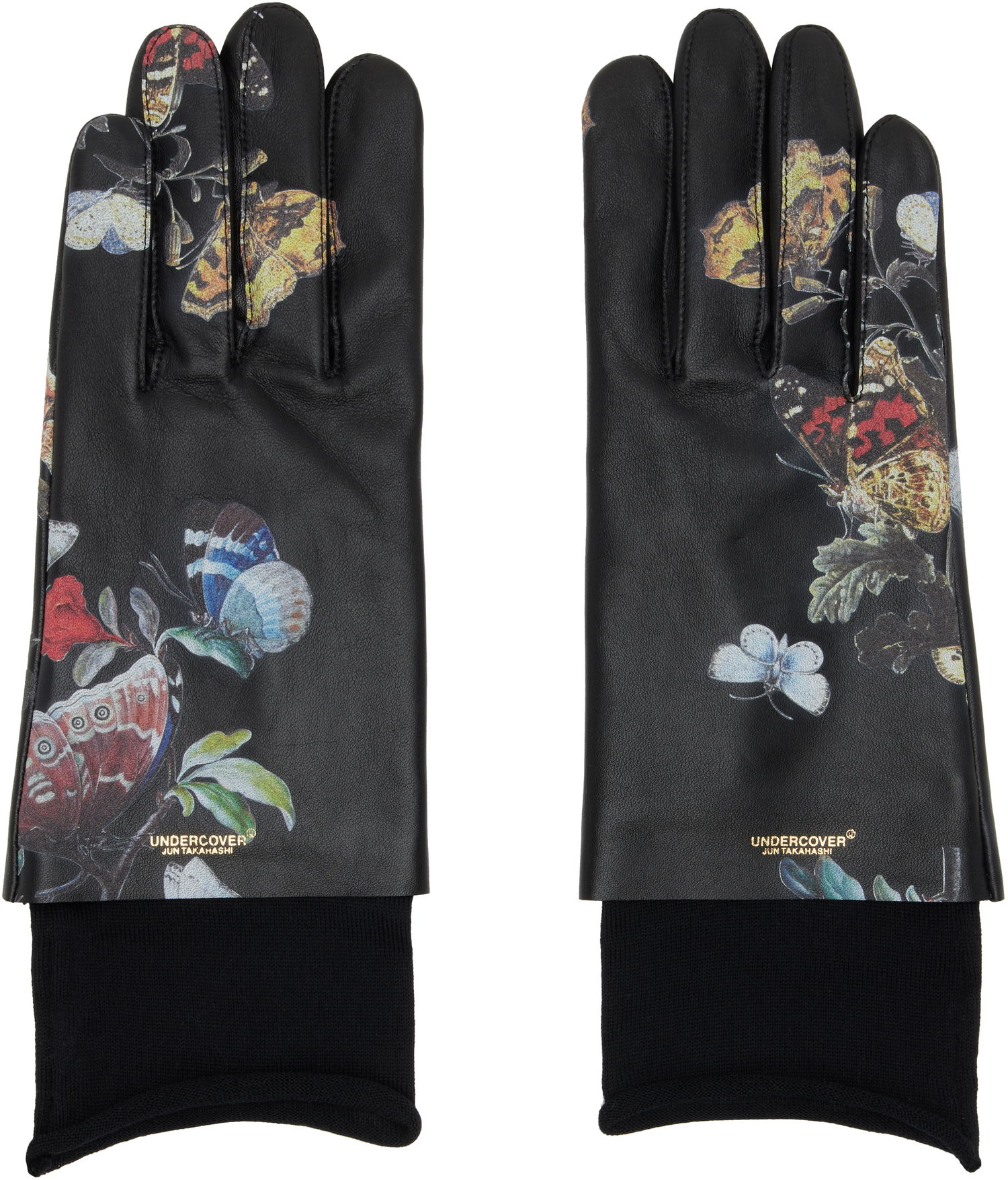 Rukavice UNDERCOVER Jun Takahashi Butterfly Print Leather Gloves with Ribbed Cuffs Rôznofarebný | UC2E4G02-4, 0