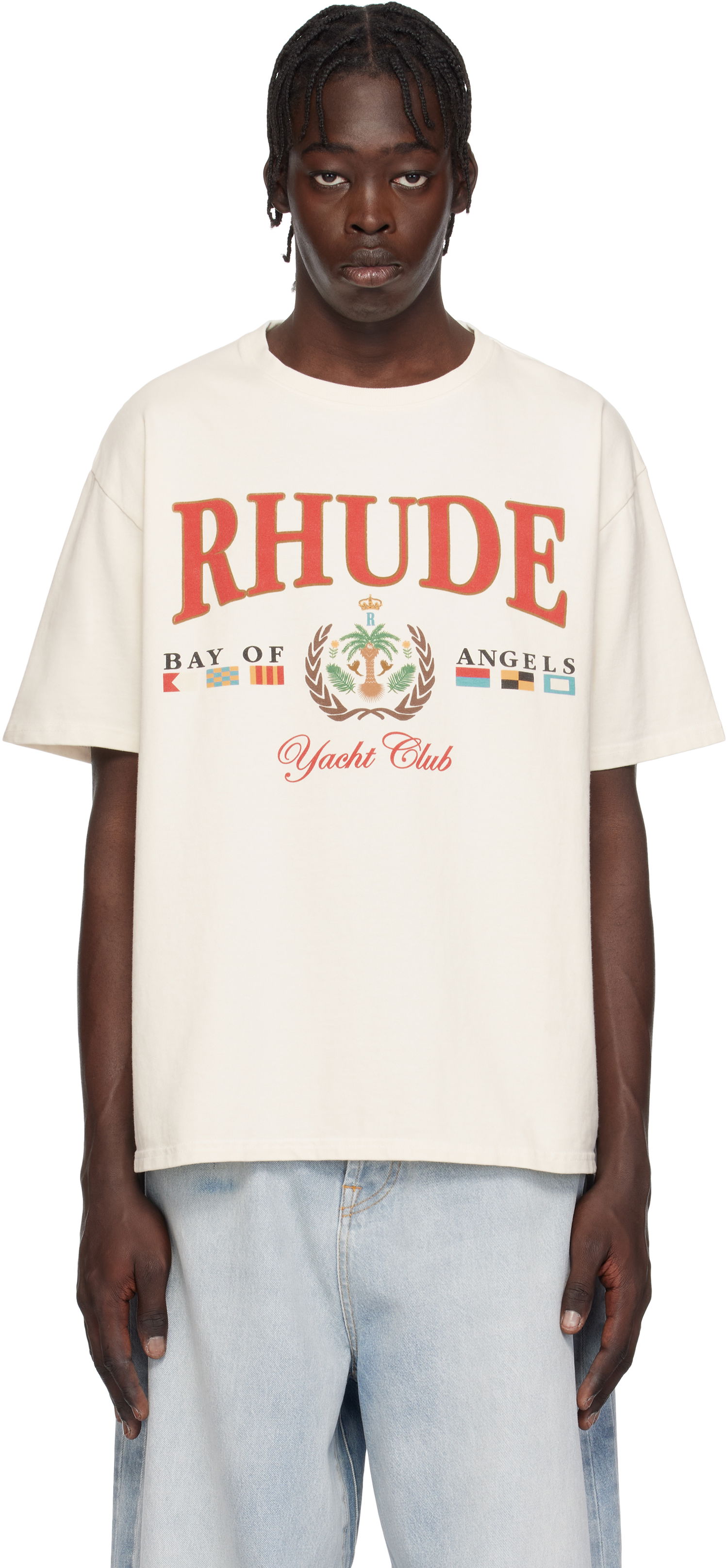 Tričko Rhude Rhude 'Bay Of Angels Yacht' T-Shirt Biela | RHPS25TT01012, 0