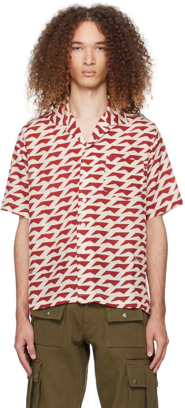 Košeľa Rhude Dolce Vita Shirt "Off-White & Burgundy" Béžová | RHPS24SR07174307, 0