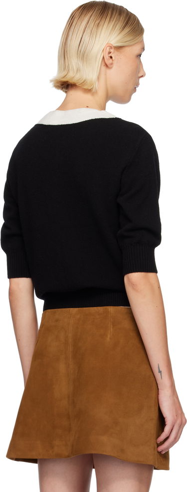 Polo tričko Marc Jacobs Short-Sleeve Contrasting Collar Knit Polo Čierna | 2F5RTP012K21, 2