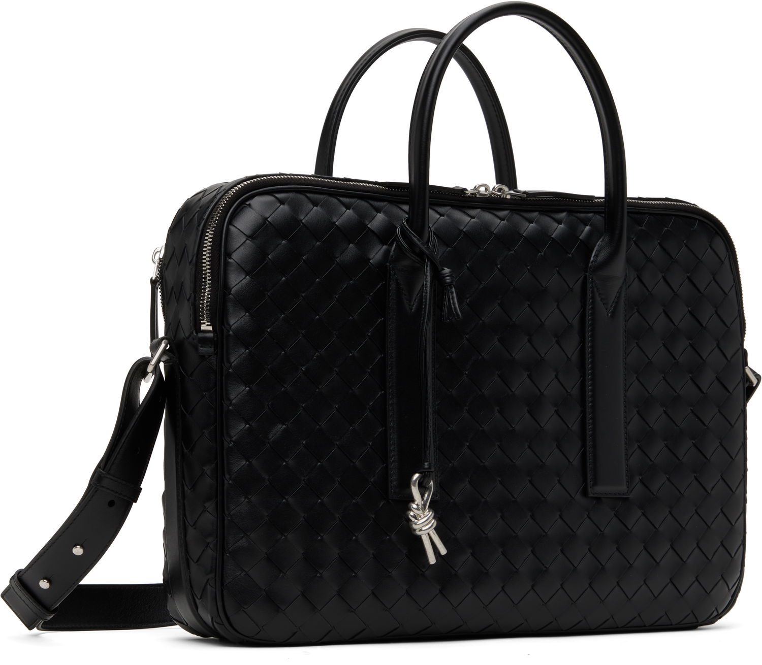 Cestovná taška Bottega Veneta Woven Leather Briefcase Čierna | 766361V2HL18803, 1