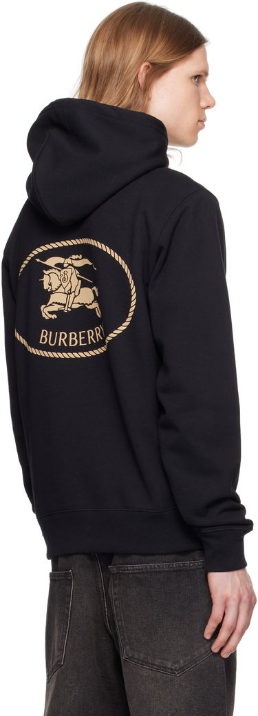 Mikina Burberry Burberry Knight Stamp Cotton Hoodie Čierna | 8112807, 2