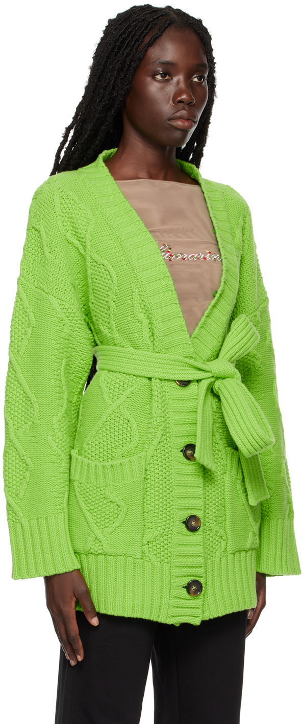 Faux Fur Collar Cable Knit Cardigan