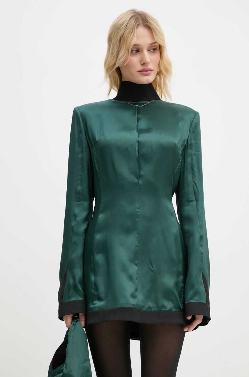 Green Satin Mini Dress