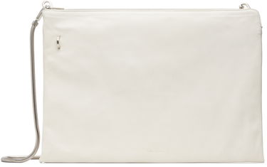 Taška cez rameno Rick Owens Concordians Leather Pouch with Silver-tone Chain Strap Biela | RR02E1417 LBHH, 0