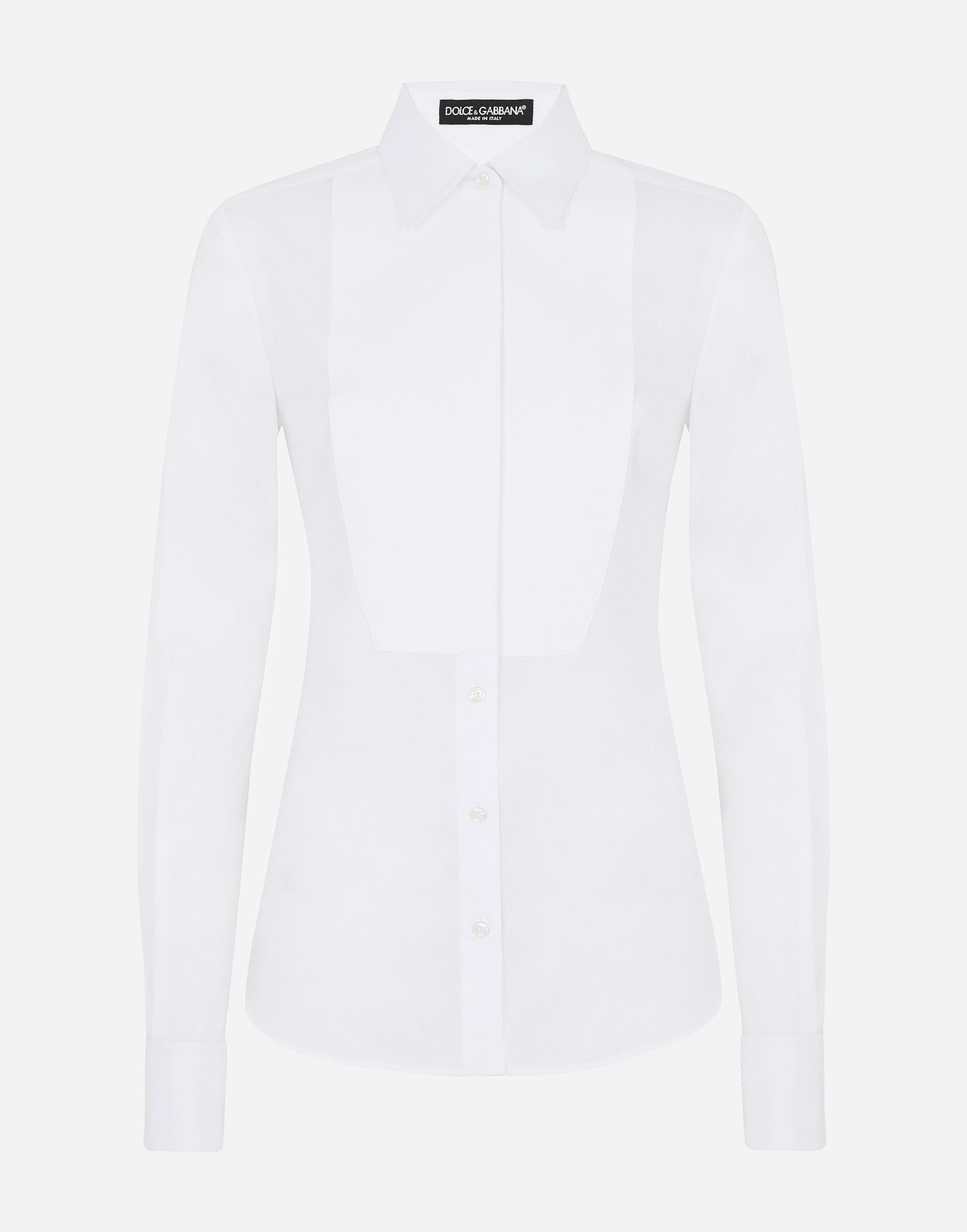 Košeľa Dolce & Gabbana Stretch Poplin Tuxedo Shirt Biela | F5K50TFUEEEW0800, 0