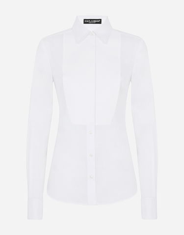 Košeľa Dolce & Gabbana Stretch Poplin Tuxedo Shirt Biela | F5K50TFUEEEW0800, 0
