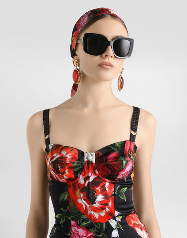 Šaty Dolce & Gabbana Dolce & Gabbana Satin Floral Print Dress Rôznofarebný | F6TZYTFSIB2HN5PB, 3
