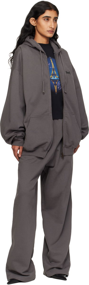 Mikina VETEMENTS Vetements Oversized Zip-Up Hoodie Šedá | UH76ZU160M, 3