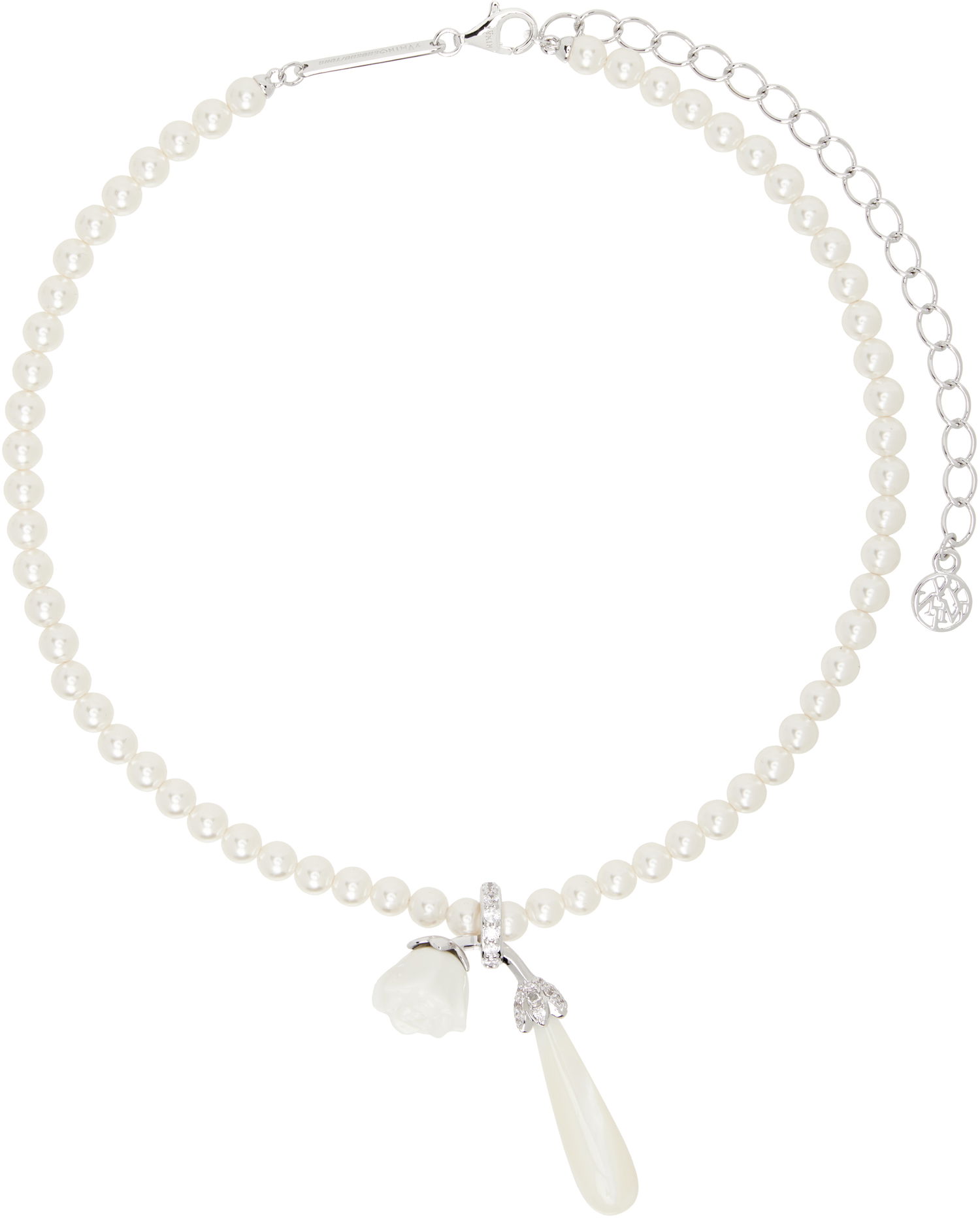 Náhrdelník SHUSHU/TONG SHUSHU/TONG YVMIN Edition Faux-Pearl Rose Necklace Biela | 25303WHT00NN, 0