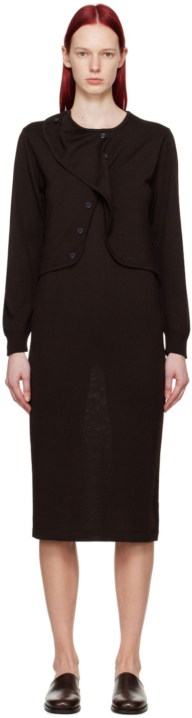 Šaty LEMAIRE LEMAIRE Layered Midi Dress Hnedá | DR1060 LK087, 0