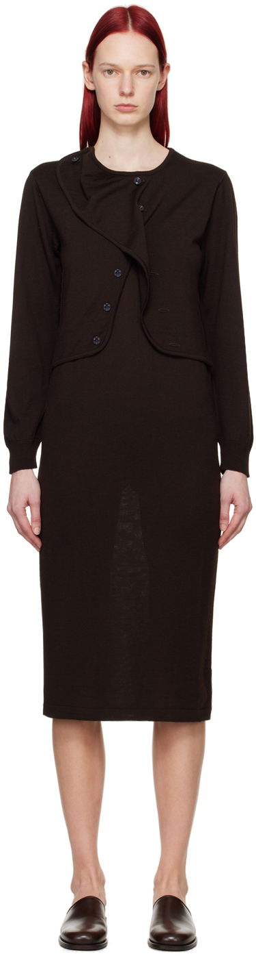 Šaty LEMAIRE LEMAIRE Layered Midi Dress Hnedá | DR1060 LK087, 0