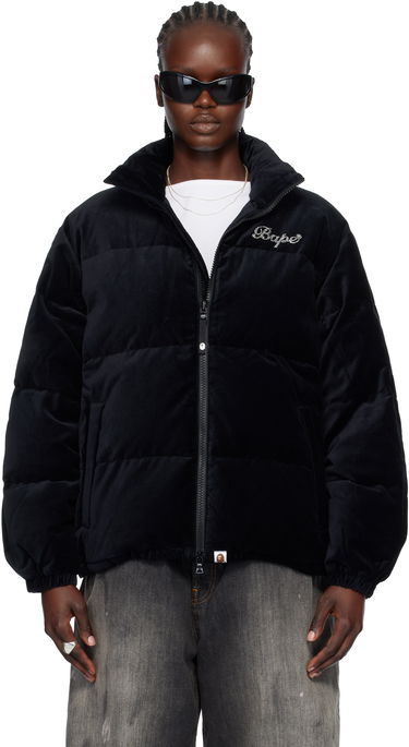 Prešívaná bunda BAPE 'BAPE' Logo Velvet Down Jacket Čierna | 001DNK802003L, 0