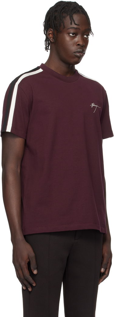 Tričko FERRAGAMO Ferragamo Contrasting Stripe T-Shirt Vínová | 781307, 1