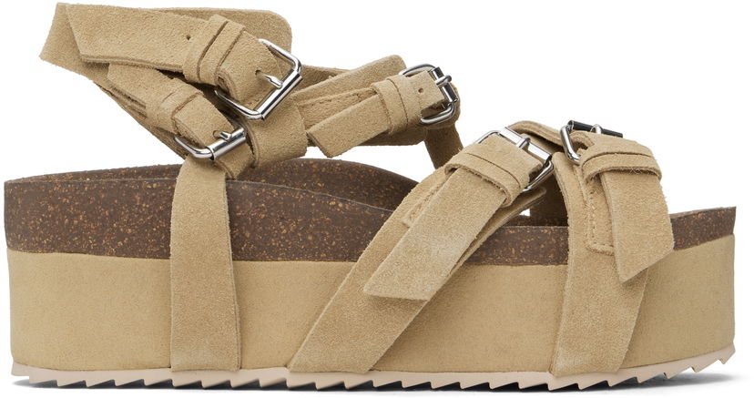 Starostlivosť o obuv R13 R13 Platform Suede Sandals Béžová | R13WS075-S212A