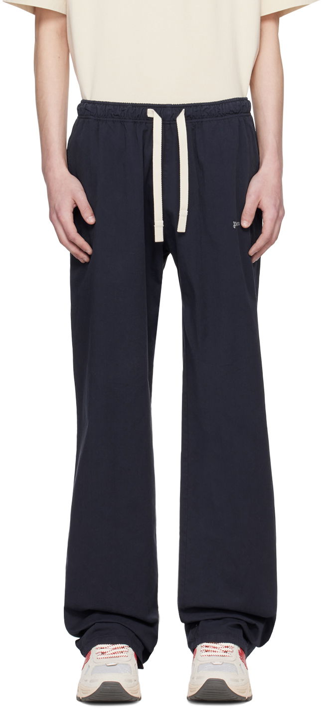 Tepláky Palm Angels Palm Angels Embroidered Sweatpants Navy | PMCA141S24FAB0014603, 0