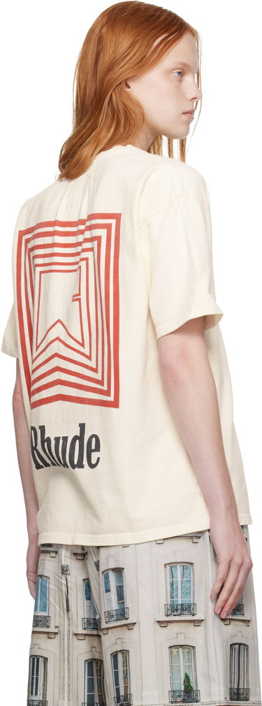 Tričko Rhude Rhude Chevron Logo Repeat T-Shirt Biela | RHPF25TT03012, 2